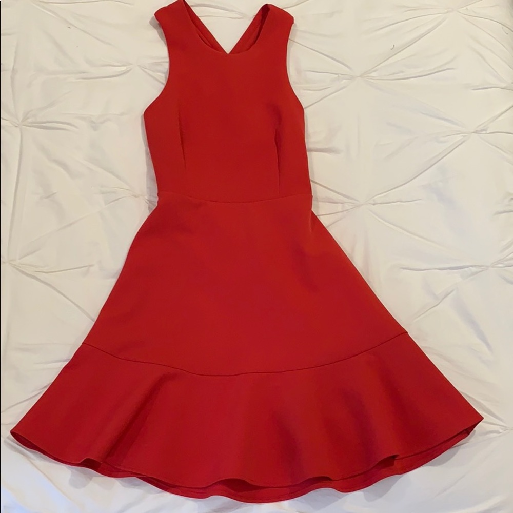 Red ZARA Open Back Dress